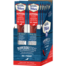 Load image into Gallery viewer, Piller&#39;s Pepperoni Sticks Hot 12 x 25g (300g)
